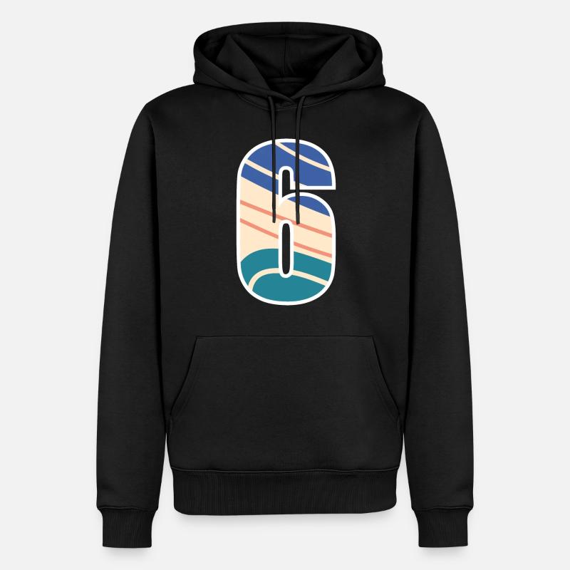 6 Nombre , Nombre - Sweat à capuche Premium bio Homme - noir