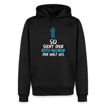 Bester Nachbar - Männer Premium Bio Hoodie - Schwarz - Vorne - Nico (187cm)