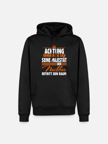 Nachbar - Männer Premium Bio Hoodie - Schwarz