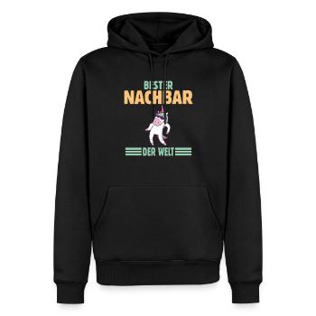 Bester Nachbar - Männer Premium Bio Hoodie - Schwarz - Vorne - Nico (187cm)
