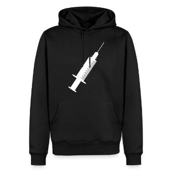 Spritze Weiss - Männer Premium Bio Hoodie - Schwarz - Vorne - Nico (187cm)