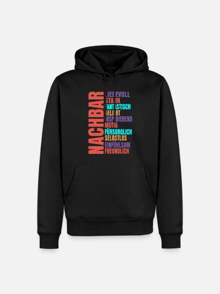 Nachbar - Männer Premium Bio Hoodie - Schwarz