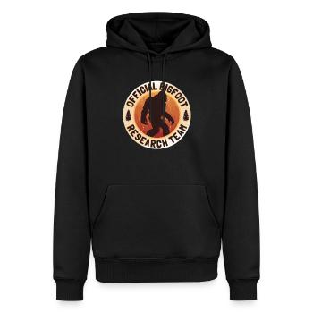 Official Bigfoot Research Team Sasquatch Lustig - Männer Premium Bio Hoodie - Schwarz - Vorne - Nico (187cm)