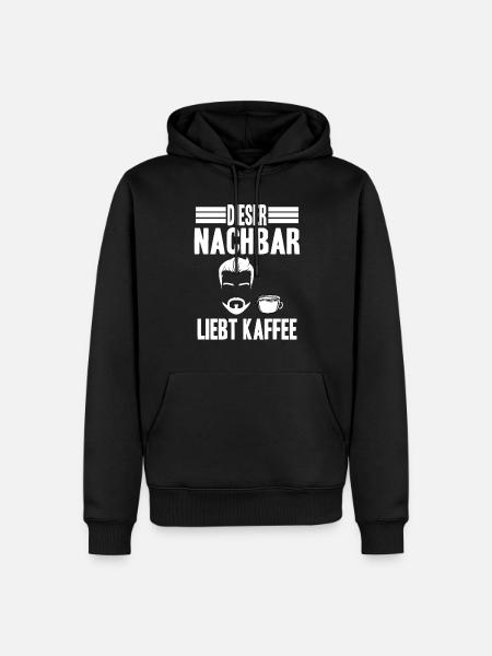 Kaffee Nachbar - Männer Premium Bio Hoodie - Schwarz