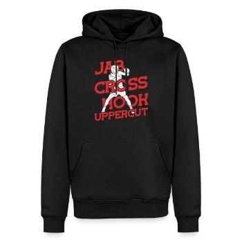 Jab Cross Hook Uppercut Boxen - Männer Premium Bio Hoodie - Schwarz - Vorne - Nico (187cm)