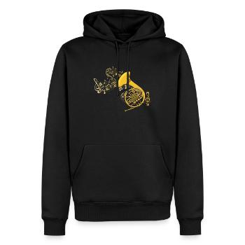 Waldhorn Musik Big Band French Horn Blasmusik - Männer Premium Bio Hoodie - Schwarz - Vorne - Nico (187cm)