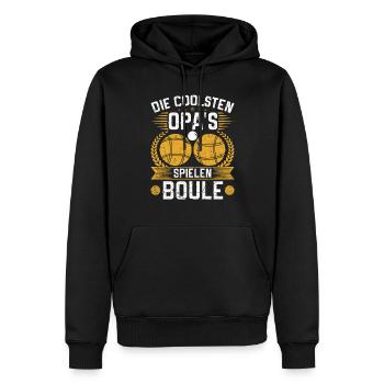Die coolsten Opa´s spielen Boule Petanque - Männer Premium Bio Hoodie - Schwarz - Vorne - Nico (187cm)