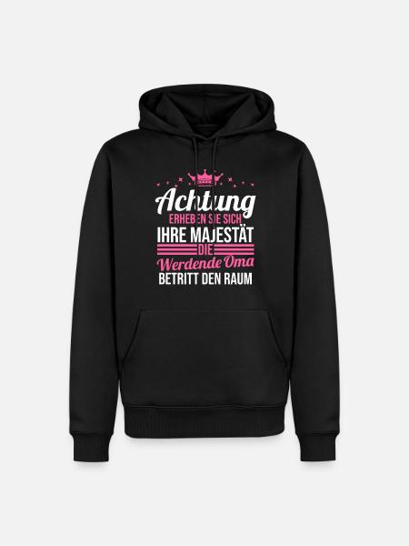 Werdende Oma - Männer Premium Bio Hoodie - Schwarz