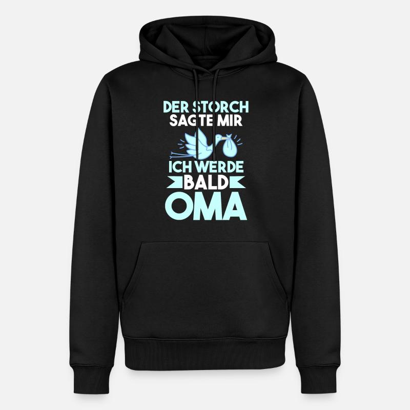 Werdende Oma - Männer Premium Bio Hoodie - Schwarz