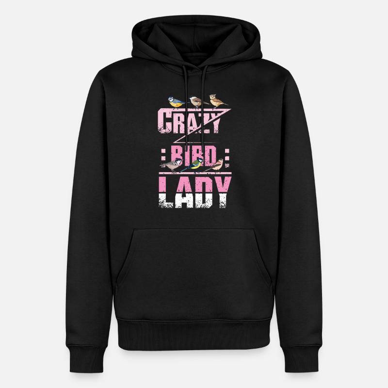 Crazy Bird Lady - Sweat à capuche Premium bio Homme - noir