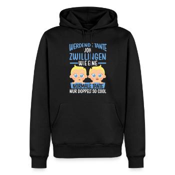 Werdende Tante von Zwillingen - Männer Premium Bio Hoodie - Schwarz - Vorne - Nico (187cm)