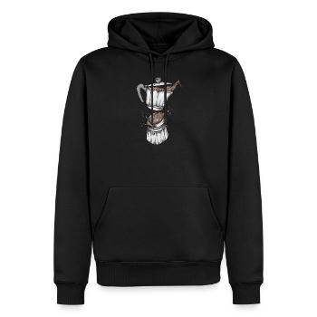 Kaffee I Kaffeebohne Siebträger Espresso Motiv für - Männer Premium Bio Hoodie - Schwarz - Vorne - Nico (187cm)