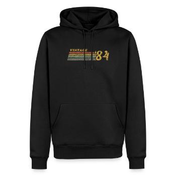 Vintage 1984 70s Retro Style - Männer Premium Bio Hoodie - Schwarz - Vorne - Nico (187cm)
