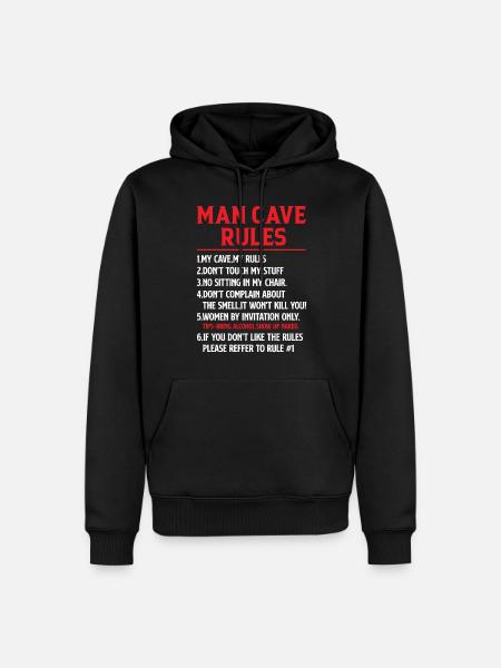 Man Cave Regler - Mancave Joke - Herre Premium økologisk hoodie - sort