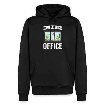 Aquarium d’eau salée Je serai dans mon - Sweat à capuche Premium bio Homme - noir - Devant - Nico (187cm)