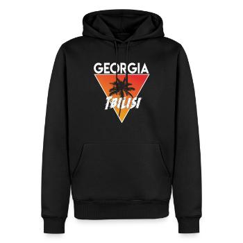 georgien mit Hauptstadt - Männer Premium Bio Hoodie - Schwarz - Vorne - Nico (187cm)