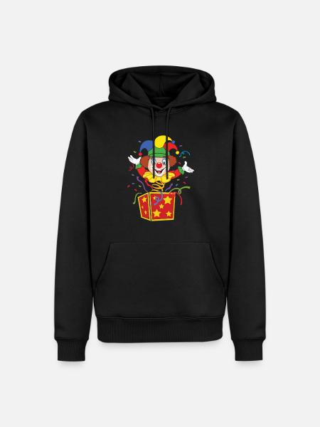 Karneval Clown - Männer Premium Bio Hoodie - Schwarz