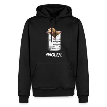 Professeur de chimie 1 Mole / L Mole Chimie Science - Sweat à capuche Premium bio Homme - noir - Devant - Nico (187cm)