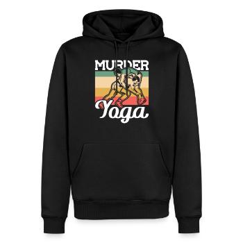 Vintage Murder Yoga Wrestler - Men’s Premium Organic Hoodie - black - Front - Nico (187cm)