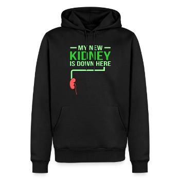 Die Niere Ist Hier Unten - Männer Premium Bio Hoodie - Schwarz - Vorne - Nico (187cm)