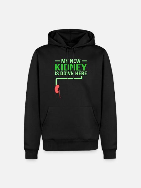 The kidney is down here - Men’s Premium Organic Hoodie - black