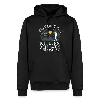 Alpenüberquerung Tegernsee Sterzing Pilgerweg - Männer Premium Bio Hoodie - Schwarz - Vorne - Nico (187cm)