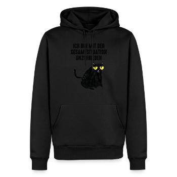 Ich Bin Mit Der Gesamtsituation Unzufrieden Katze - Männer Premium Bio Hoodie - Schwarz - Vorne - Nico (187cm)