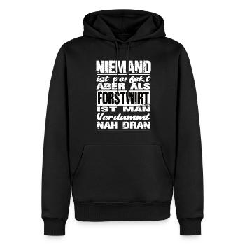 Forstwirt - Männer Premium Bio Hoodie - Schwarz - Vorne - Nico (187cm)