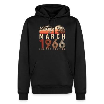 1966 March Retro Limited - Sweat à capuche Premium bio Homme - noir - Devant - Nico (187cm)