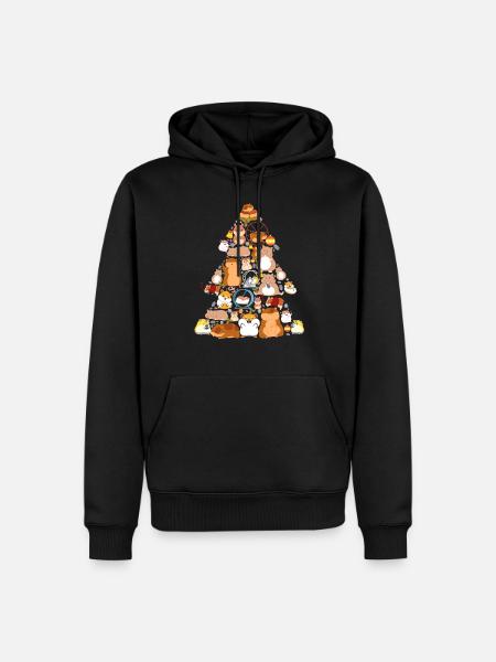 Hamster Christmas Tree Hammy - Männer Premium Bio Hoodie - Schwarz