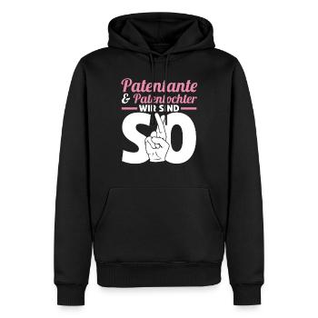 Patentante Patin Taufe Patenkind Patentochter - Männer Premium Bio Hoodie - Schwarz - Vorne - Nico (187cm)