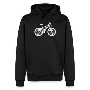 Vélo avec crânes sur roues Cyclisme - Sweat à capuche Premium bio Homme - noir - Devant - Nico (187cm)