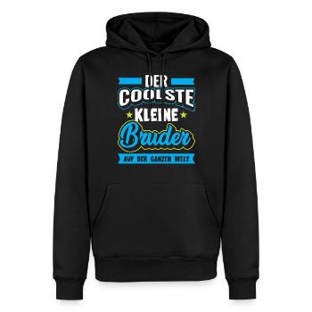Kleiner Bruder | Geschenk für kleiner Bruder - Männer Premium Bio Hoodie - Schwarz - Vorne - Nico (187cm)