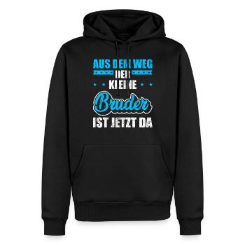 Kleiner Bruder Spruch - Männer Premium Bio Hoodie - Schwarz - Vorne - Nico (187cm)