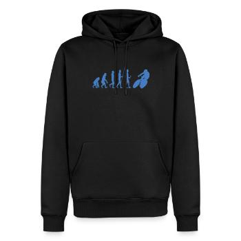 Évolution du vélo de route - Sweat à capuche Premium bio Homme - noir - Devant - Nico (187cm)
