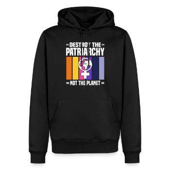 Feminismus Gleichberechtigung Frauenpower Spruch - Männer Premium Bio Hoodie - Schwarz - Vorne - Nico (187cm)
