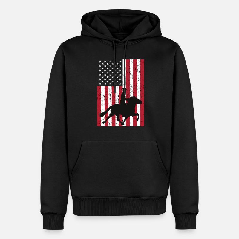 Équitation pour hommes - Sweat à capuche Premium bio Homme - noir