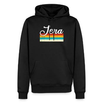 Jena Rétro Vintage - Sweat à capuche Premium bio Homme - noir - Devant - Nico (187cm)