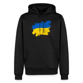 Chemise d’Ukraine Drapeau ukrainien - Sweat à capuche Premium bio Homme - noir - Devant - Nico (187cm)