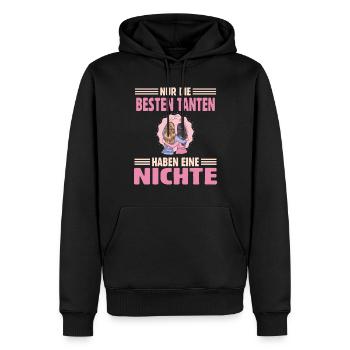 Nur die besten Tanten haben eine Nichte - Männer Premium Bio Hoodie - Schwarz - Vorne - Nico (187cm)