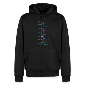 ADN alpiniste 14 plus hautes montagnes Everest K2 Makalu - Sweat à capuche Premium bio Homme - noir - Devant - Nico (187cm)