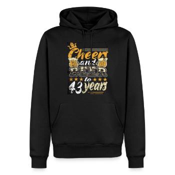 43 Anniversaire Homme - Sweat à capuche Premium bio Homme - noir - Devant - Nico (187cm)