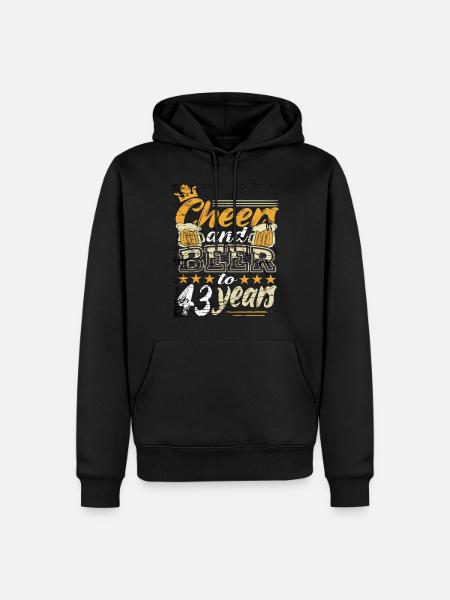 43 Birthday Man - Men’s Premium Organic Hoodie - black