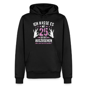 25. Geburtstag Mann & Frau 25 Jahre Deko Spruch - Männer Premium Bio Hoodie - Schwarz - Vorne - Nico (187cm)
