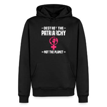 Feminismus Gleichberechtigung Frauenpower Spruch - Männer Premium Bio Hoodie - Schwarz - Vorne - Nico (187cm)