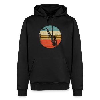 Musique de saxophone bande de saxophone rétro musiciens - Sweat à capuche Premium bio Homme - noir - Devant - Nico (187cm)
