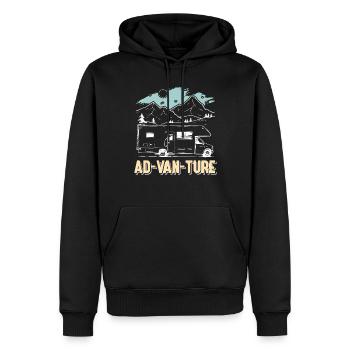 Ad-Van-Ture Campen Camper Van Campinghome Cadeau - Sweat à capuche Premium bio Homme - noir - Devant - Nico (187cm)