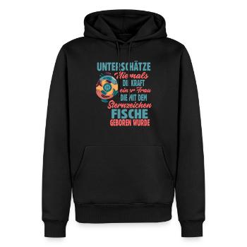 Sternzeichen Fische - Männer Premium Bio Hoodie - Schwarz - Vorne - Nico (187cm)