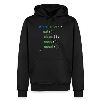 Python Coding Software Developer - Männer Premium Bio Hoodie - Schwarz - Vorne - Nico (187cm)