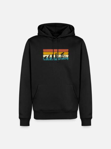 Mountain Bike Cyclist Retro Cycling - Men’s Premium Organic Hoodie - black